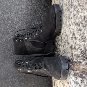 Mari A. Gillis Black Chunky Ankle Boots
